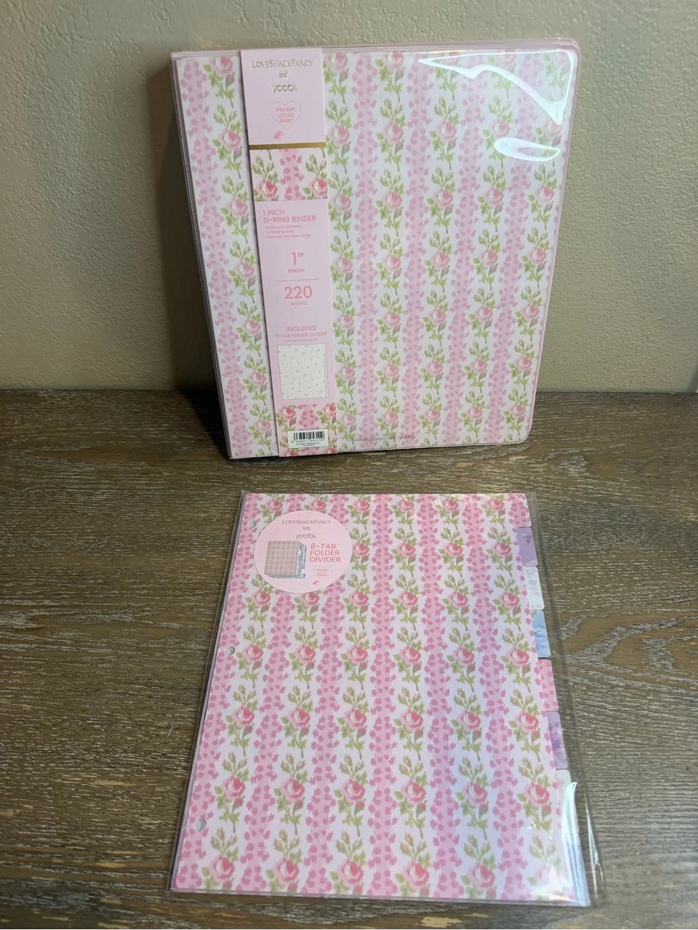 Love Shack Fancy x target/Yoobi Binder and Dividers Pink Floral Set